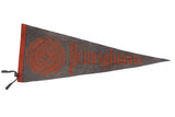 Vintage Pennsylvania University felt pennant in charcoal gray with muted red design.