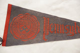 Close-up of the red felt binding and part of the University of Pennsylvania seal, 1740.