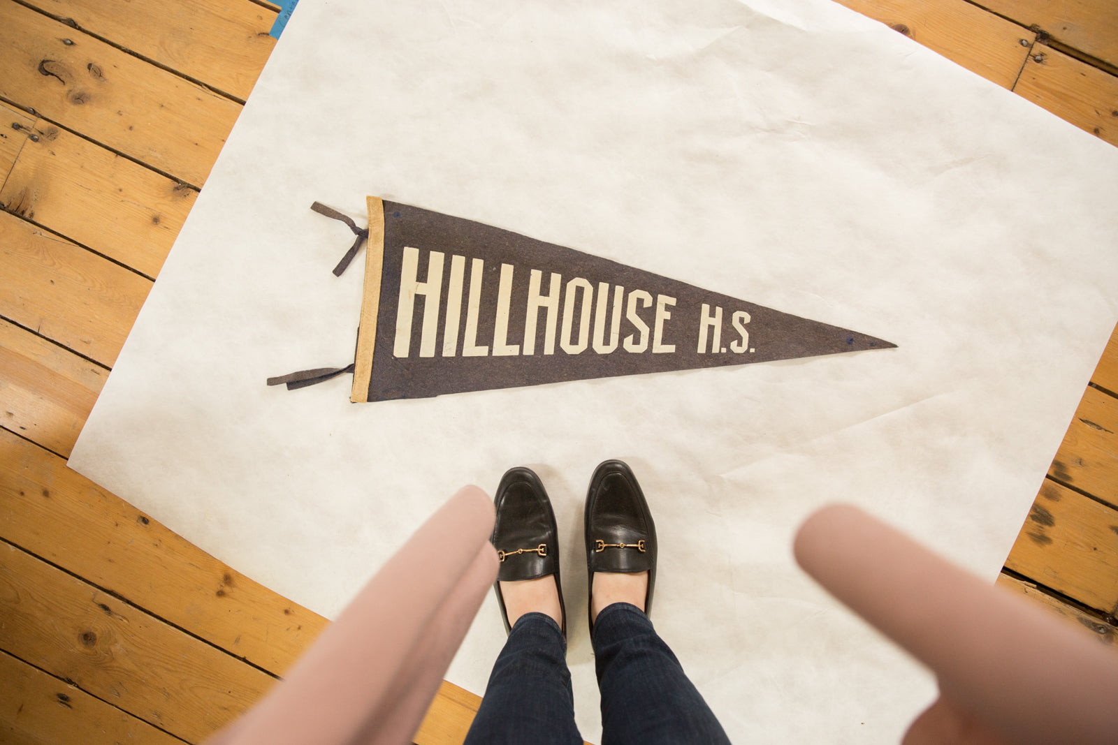 Vintage 1950s Hillhouse High School Felt Pennant // ONH Item 4942 Image 1
