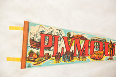 Vintage 1970s Plymouth Massachusetts Felt Flag Pennant // ONH Item 4943 Image 1