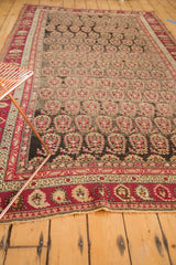 Allover boteh pattern with germinating plants, time-softened red and black on antique Armenian Karabagh.