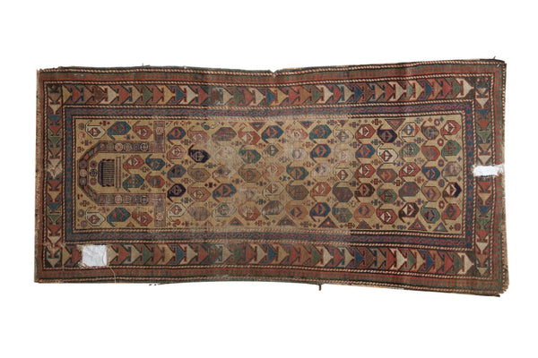 Antique Caucasian Prayer Rug Runner