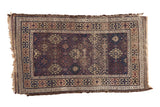 Antique Belouch rug, geometric guls in a navy, madder red, ivory lattice. 2'9