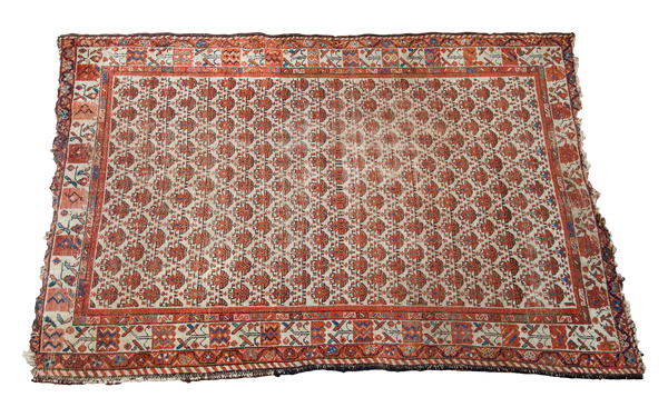 4x6 Antique Ivory Hamadan Rug // ONH Item 1762