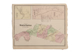 Antique 19th century map of Armonk, North Castle, Kensico, NY, pastel hues and aged edges.