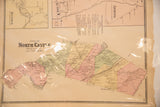 Antique North Castle map section, with decorative border and visible edge wear.