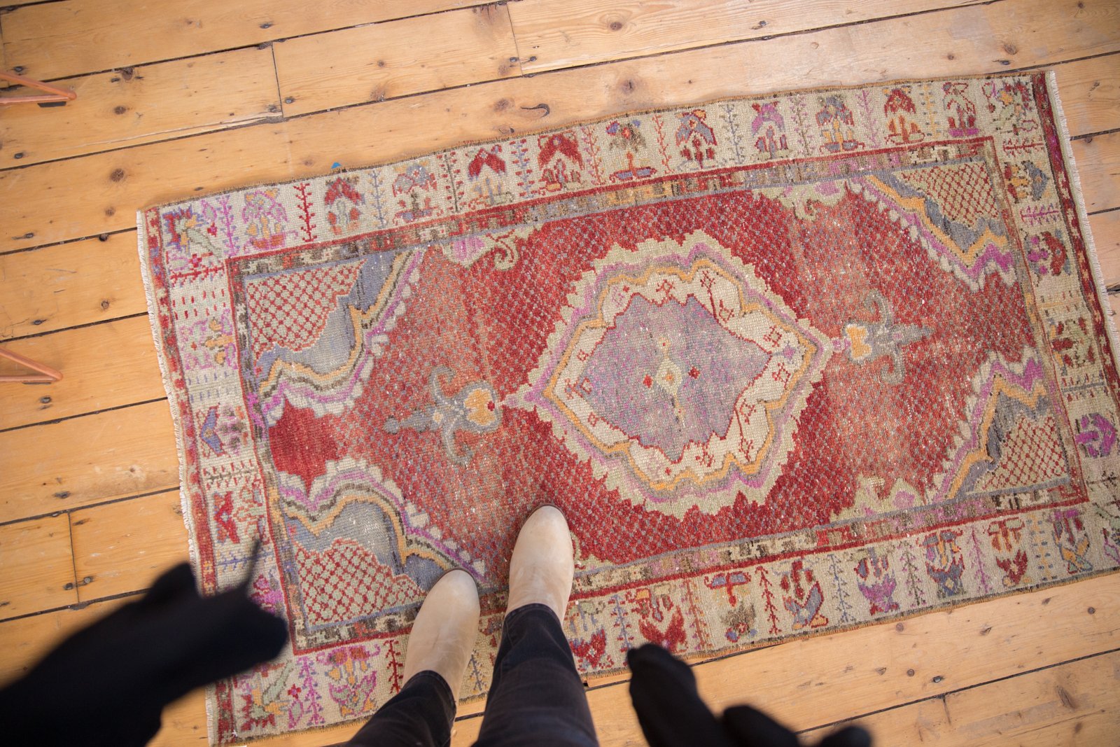Vintage Distressed Oushak Rug
