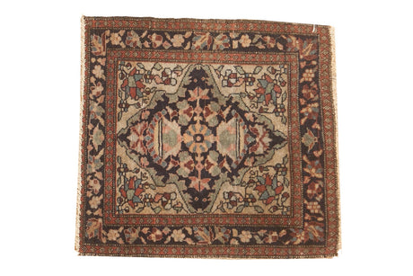 1.5x2 Antique Farahan Sarouk Square Bag Face Rug Mat // ONH Item 5042