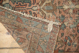 Hand-knotted foundation and pile showing mostly even wear of an antique Lilihan rug.