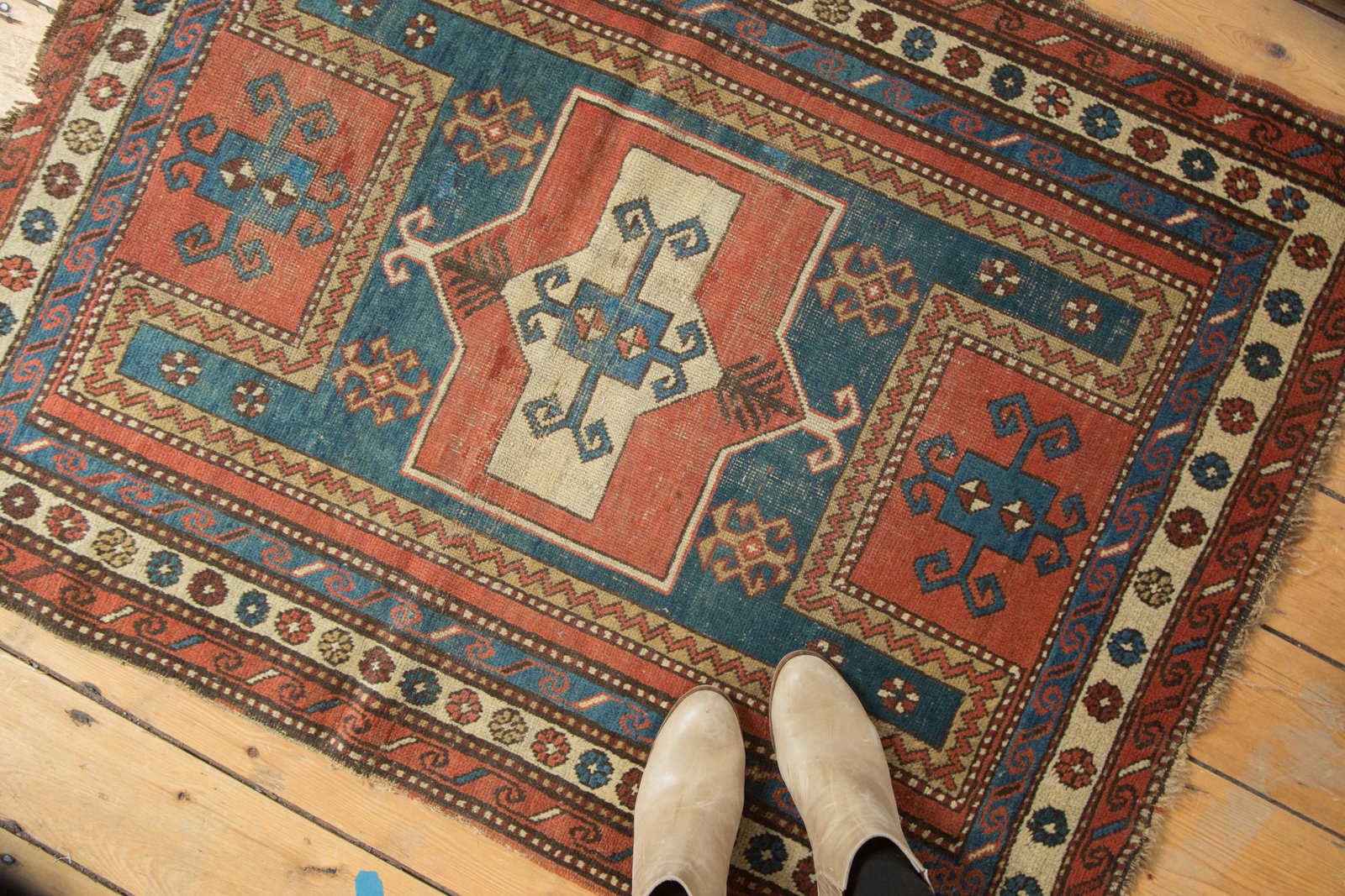 Vintage Distressed Oushak Rug