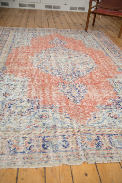 Vintage Distressed Oushak Carpet