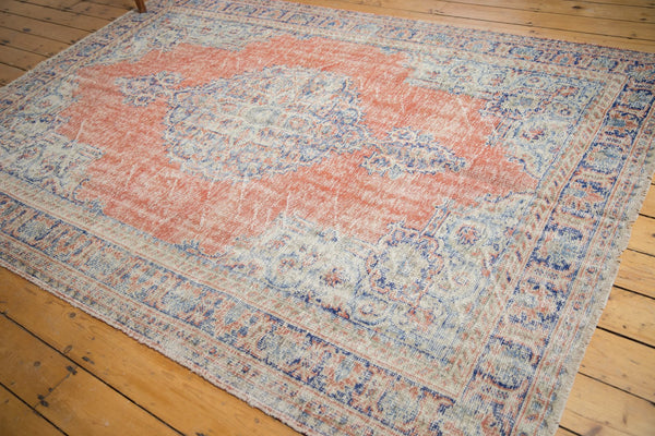 Vintage Distressed Oushak Carpet