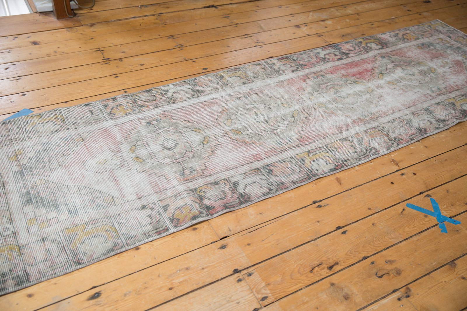 Vintage Distressed Oushak Rug Runner