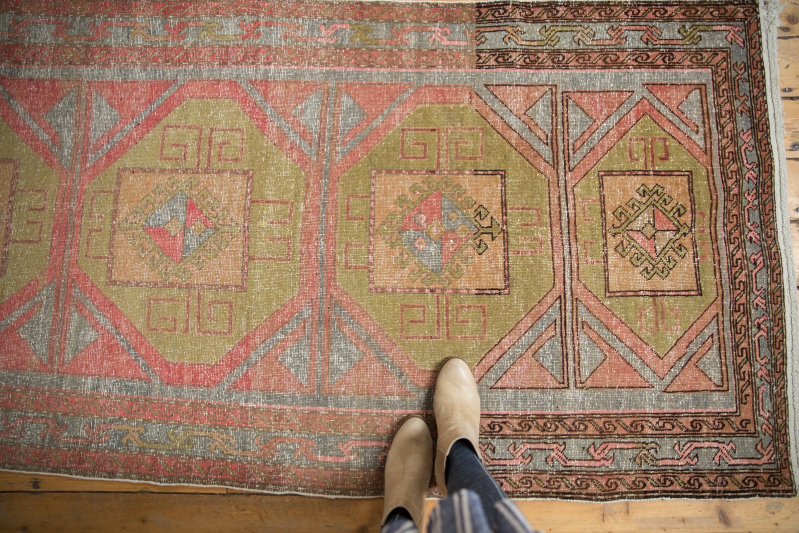 3.5x8 Vintage Distressed Oushak Rug Runner // ONH Item 5063 Image 1
