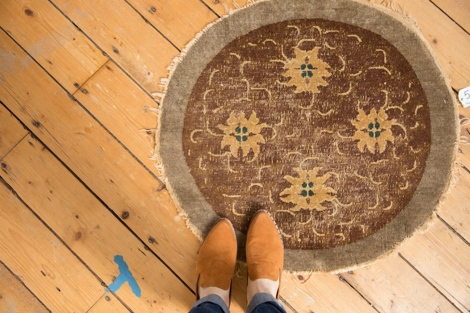  Antique Peking Round Rug Mat / Item 5075 image 2