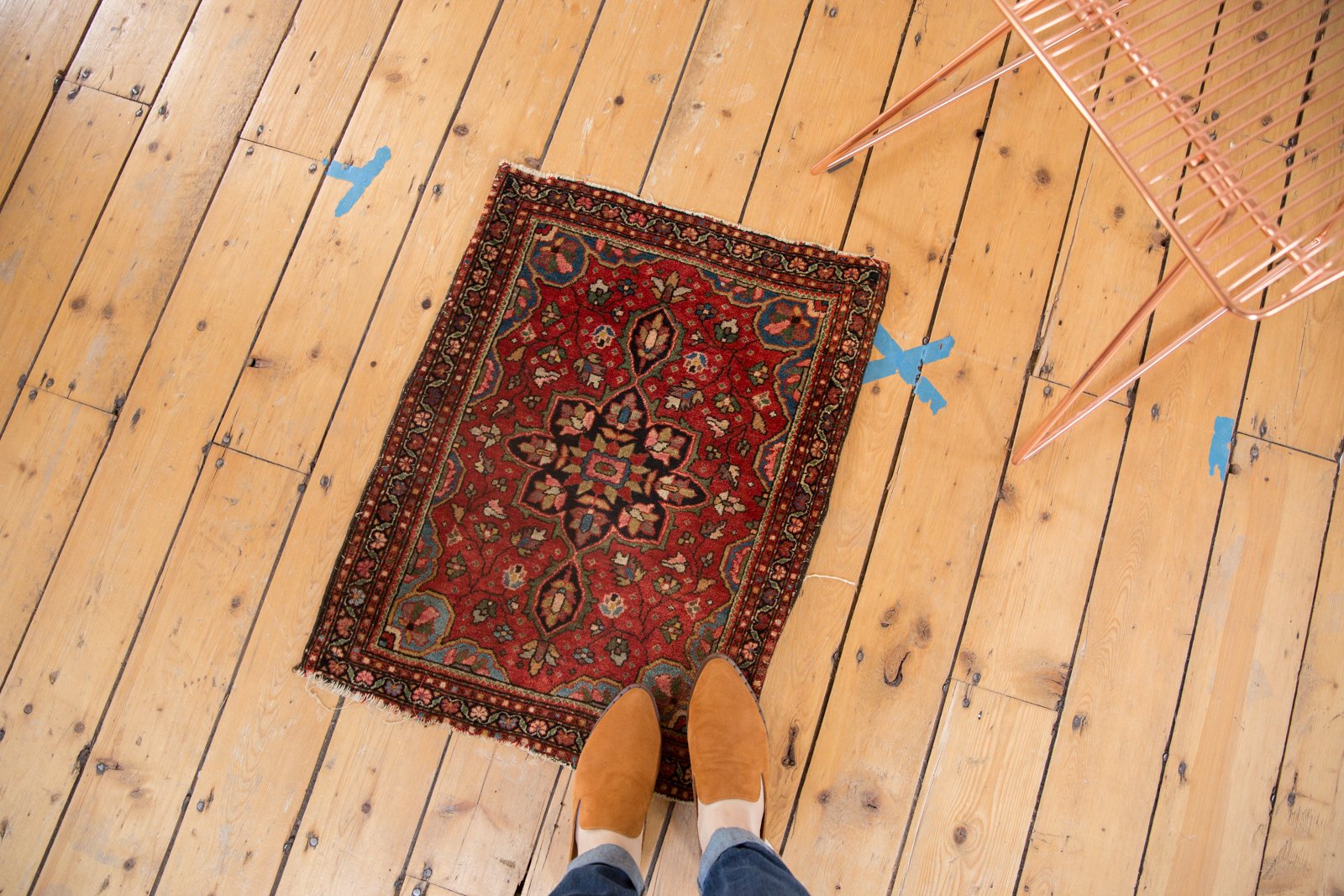 2x2.5 Vintage Farahan Sarouk Square Rug Mat // ONH Item 5078 Image 1