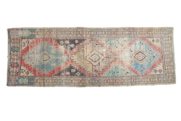3'10" x 10'11" Vintage Distressed Oushak Rug Runner / Item 5086 image 1