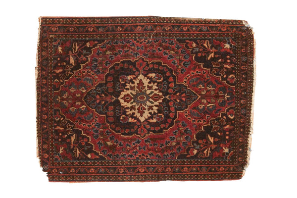 1'10" x 2'7" Antique Farahan Sarouk Square Rug Mat / Item 5100 image 1