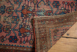 Dusty blush Lilihan rug pile showing even wear, foundation, and side cord loss.