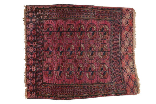 3'5" x 3'11" Antique Turkmen Square Rug / Item 5105 image 1
