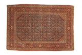 Antique Fereghan rug with intricate Herati motif in indigo and madder red, 4'5