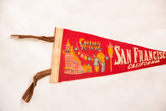 San Francisco California China Town Vintage Felt Flag