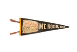 Vintage black felt pennant with cream 