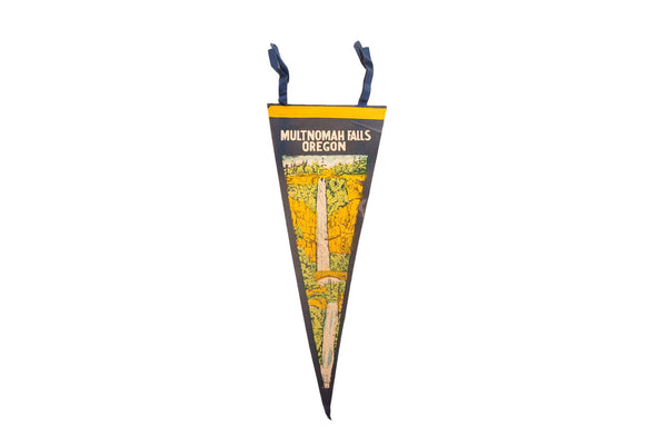 Multnomah Falls, Oregon Vintage Felt Flag