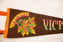 Victoria Canada Vintage Felt Flag