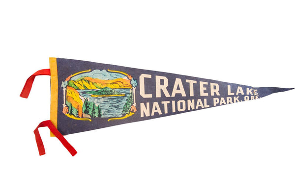 Crater Lake National Park, Ore. Vintage Felt Flag