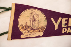 Yellowstone Park Old Faithful Vintage Felt Flag