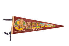 Redwoods California Tree House Park Vintage Felt Flag