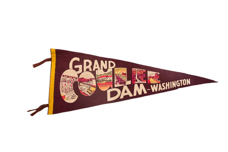Grand Coulee Dam Washington Vintage Felt Flag