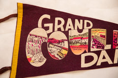 Grand Coulee Dam Washington Vintage Felt Flag