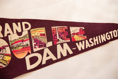 Grand Coulee Dam Washington Vintage Felt Flag