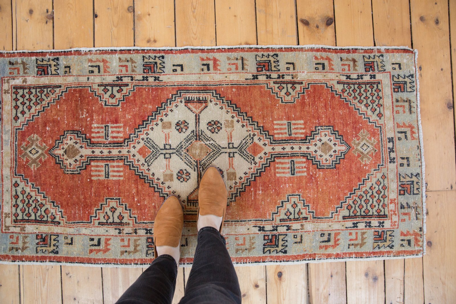 2.5x5 Vintage Distressed Oushak Rug Runner // ONH Item 5172 Image 1