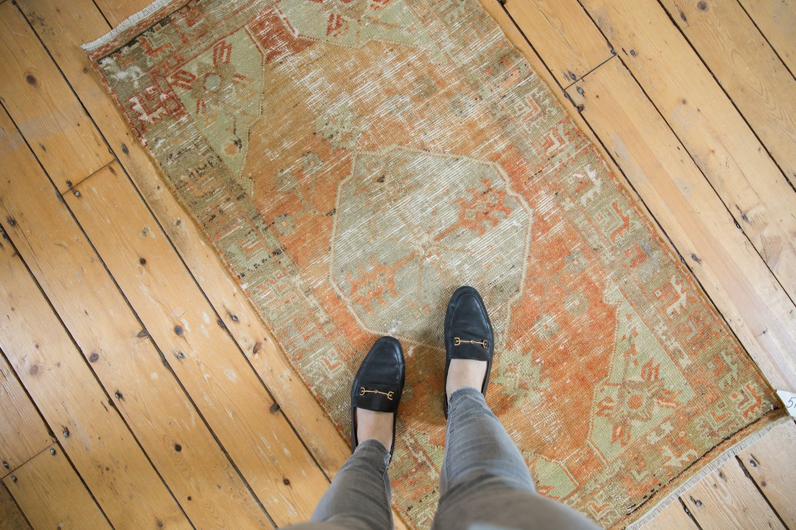 Vintage Distressed Oushak Rug