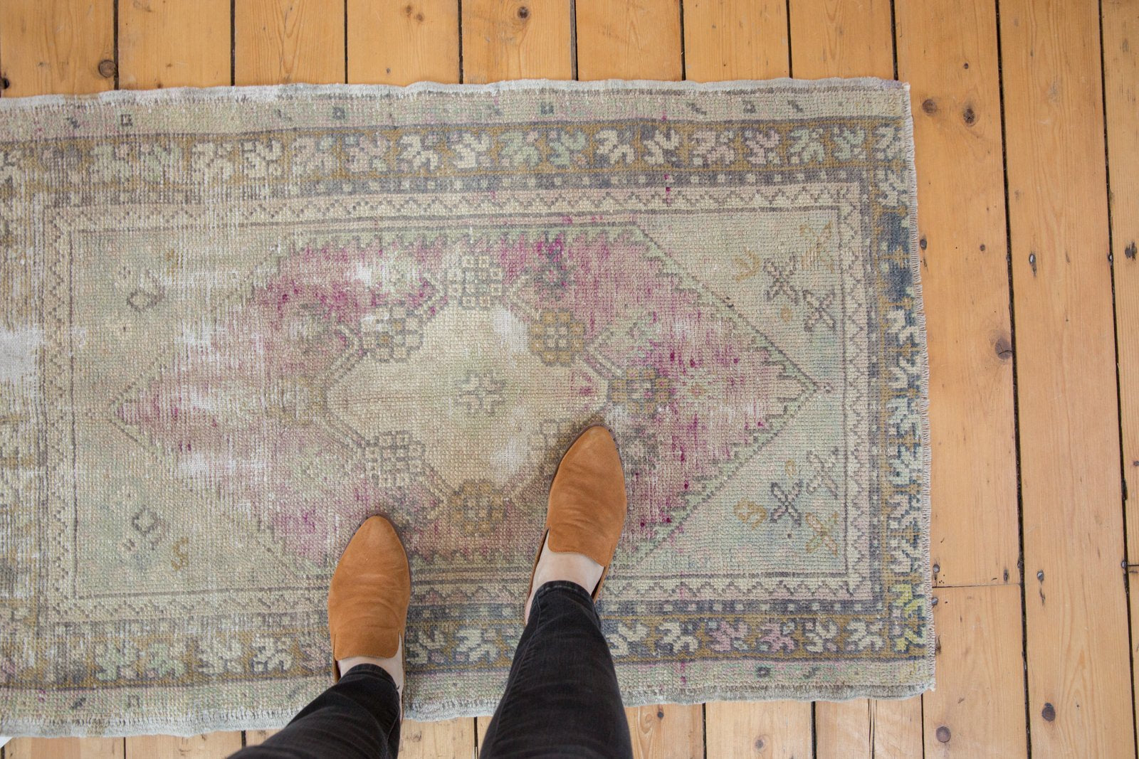Vintage Distressed Oushak Rug