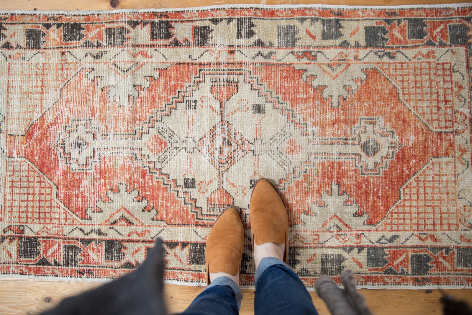 2.5x5 Vintage Distressed Oushak Rug Runner // ONH Item 5183 Image 1