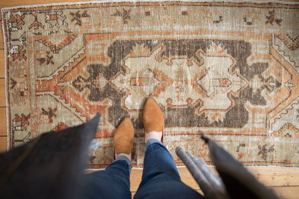  Vintage Distressed Oushak Rug Runner / Item 5188 image 2