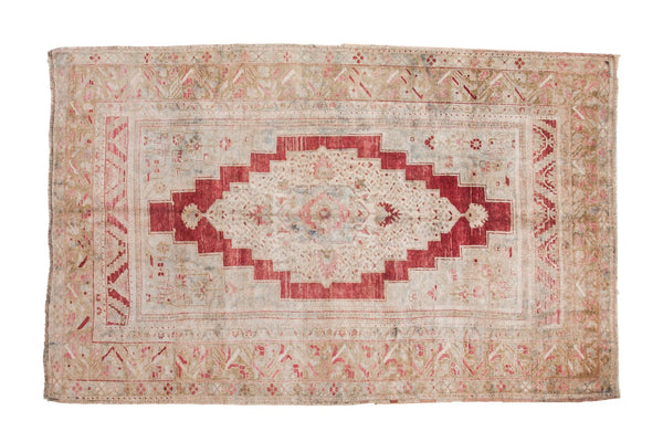 Vintage Distressed Oushak Carpet