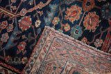 Precise hand-knotted back weave and rich floral pile of a vintage Lilihan rug.
