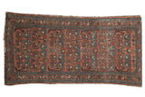 Vintage Mehrivan rug runner, allover dusty blush and blue floral design, 3'3