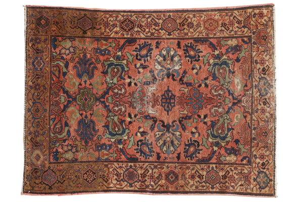 3.5x4.5 Vintage Fine Malayer Square Rug // ONH Item 5200