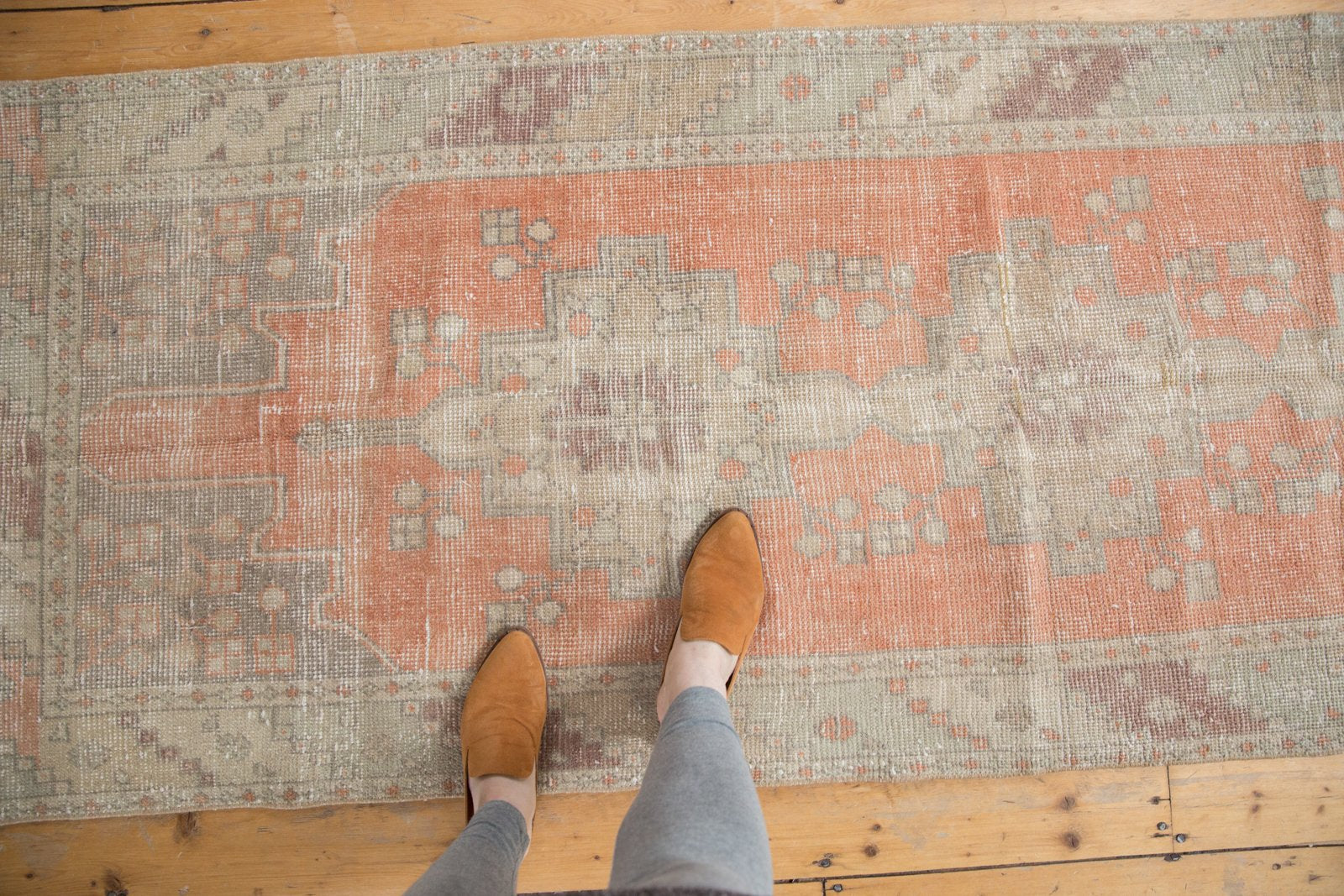 3x8.5 Vintage Distressed Oushak Rug Runner // ONH Item 5211 Image 1