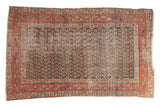 Antique Hamadan rug, circa 1910s, allover boteh design in dark charcoal and brick red, 4'x6'6