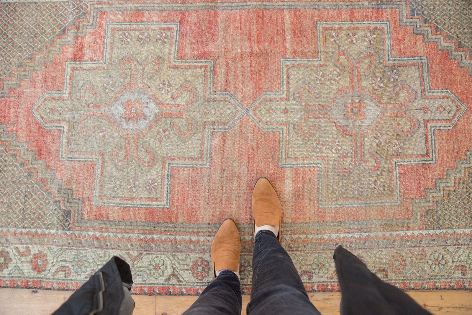 Vintage Distressed Oushak Rug Runner