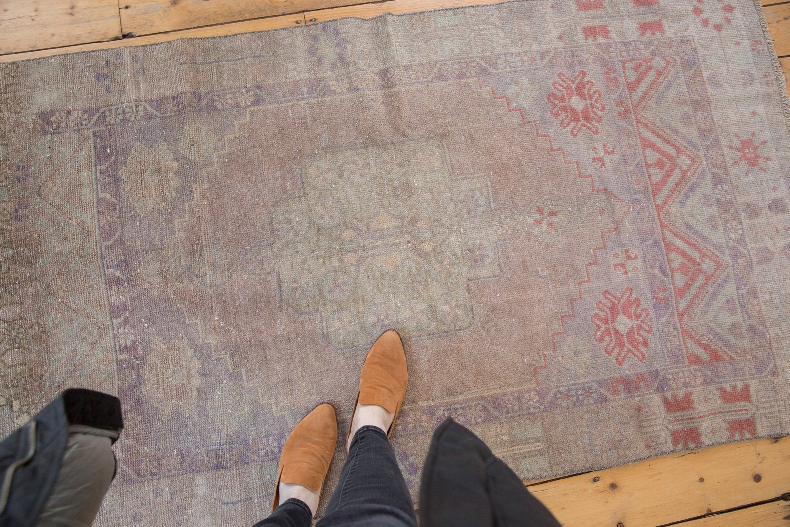  Vintage Distressed Oushak Rug / Item 5232 image 2