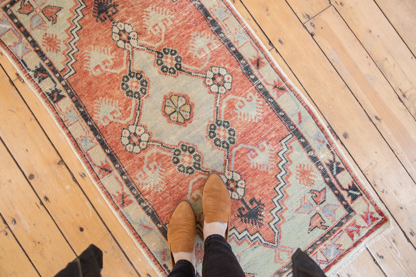 Vintage Distressed Oushak Rug Runner