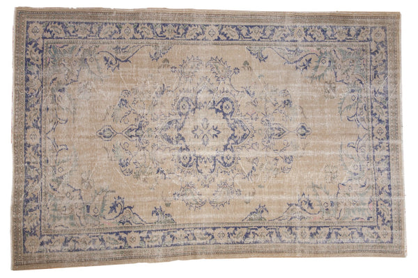 7' x 10'5" Vintage Distressed Oushak Carpet / Item 5246 image 1